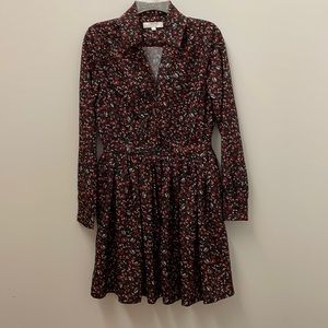 Thakoon - dark floral long sleeve dress - 4